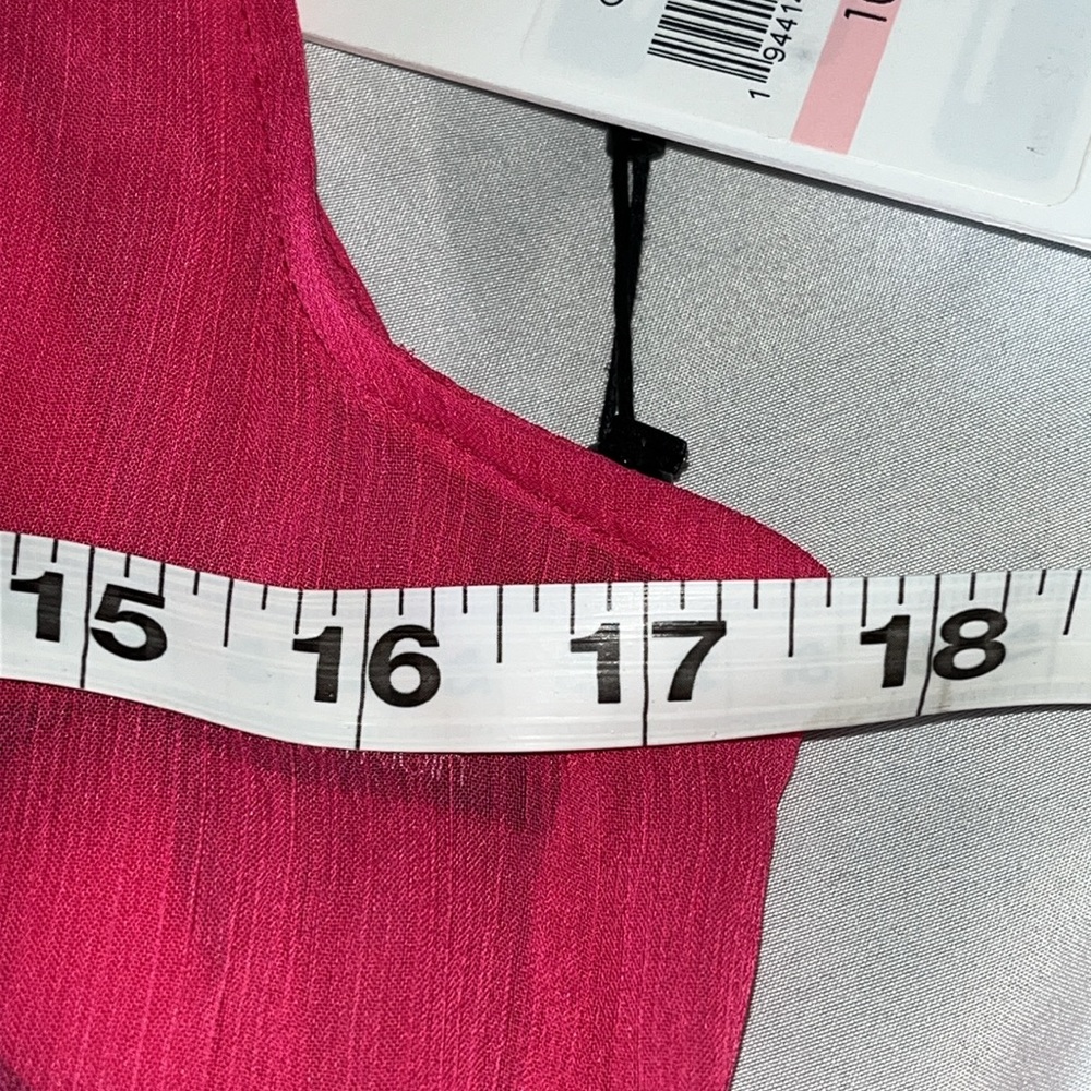 NWT Calvin Klein Cocktail Dress Size 10 Hibiscus High Low Chiffon - Picture 7 of 15